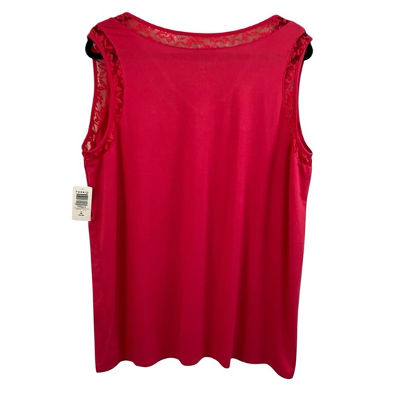 Feminine Soft Girl Bright Pink Lace Sleeveless Top-NWT Torrid Size 3 (22/24) - Picture 2 of 13